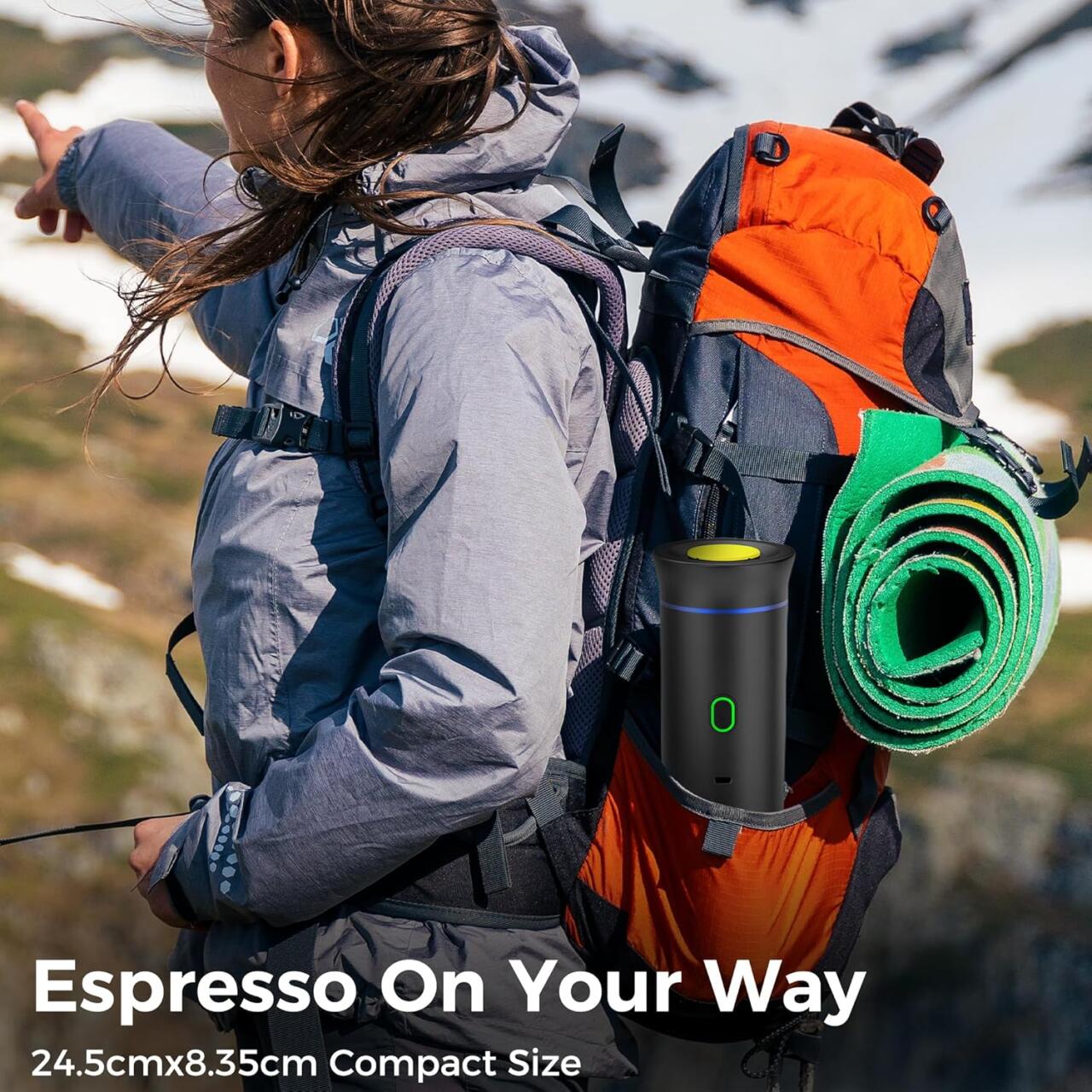 Cafetera Portátil 3 en 1 – Espresso Profesional  Recargable y Compatible con Cápsulas